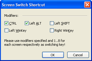 Multi Screen Emulator for Windows: Configure shortcut
