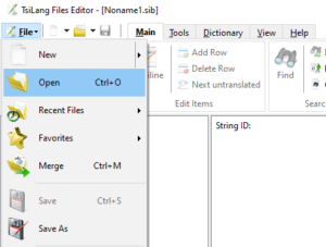 Step1. Open file in SIL Editor