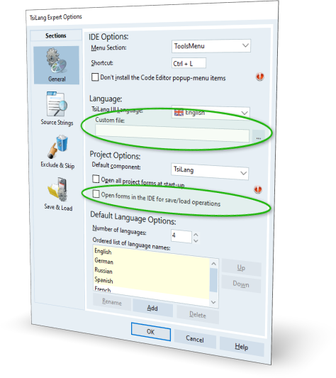 New options in TsiLang Expert